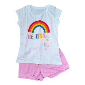 White "Be Kind" T-shirt & Shorts Pyjamas