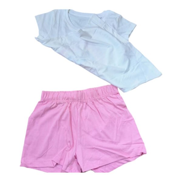 White "Be Kind" T-shirt & Shorts Pyjamas - Image 2