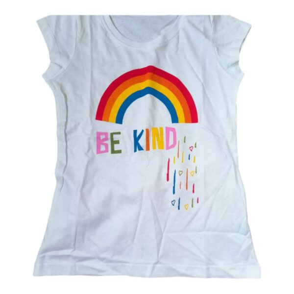White "Be Kind" T-shirt & Shorts Pyjamas - Image 3
