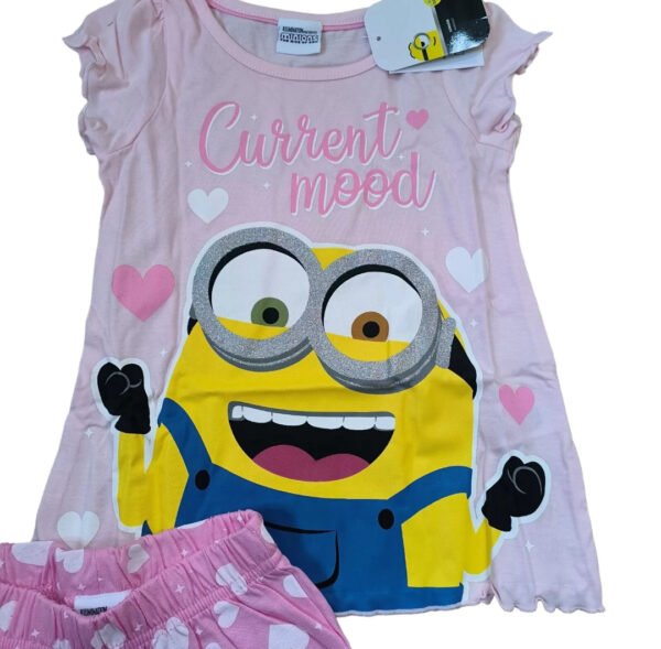 Pink Minion " Current Mood" Short Pyjamas - Image 2