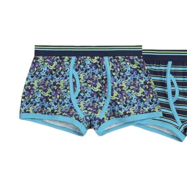 Boys Blue Mix Trunk Fit Boxers; 3-Pack - Image 3