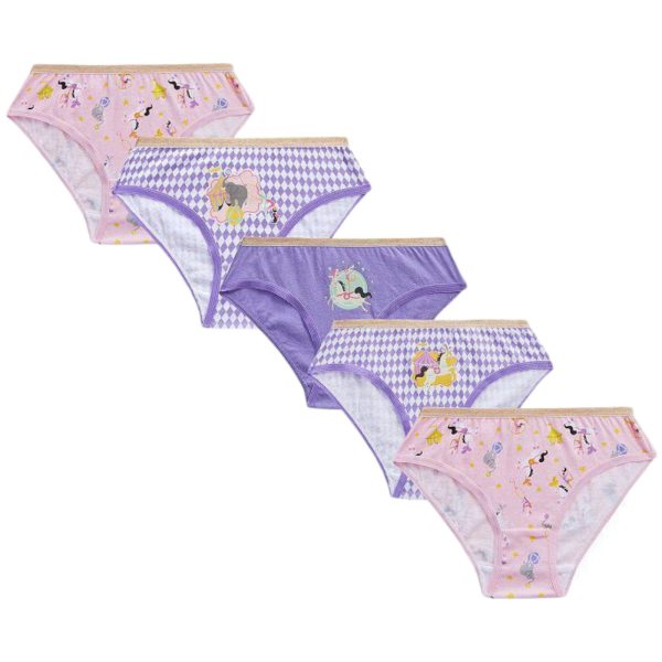 Girls Circus Themed Knickers; 5-Pack