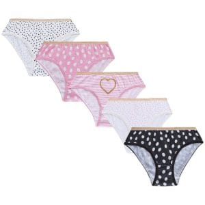 Girls Pink Spot Knickers; 5-Pack