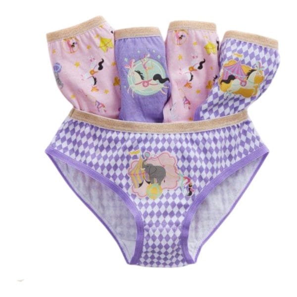 Girls Circus Themed Knickers; 5-Pack - Image 2