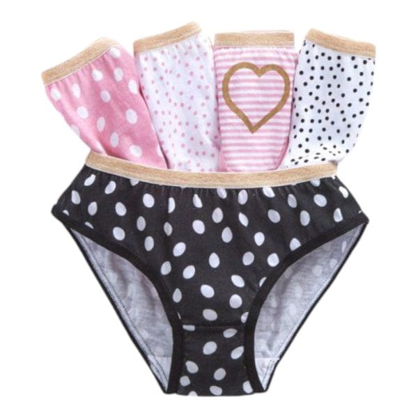 Girls Pink Spot Knickers; 5-Pack - Image 2