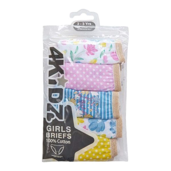 Girls Floral Spotted Knickers; 5-Pack - Image 3