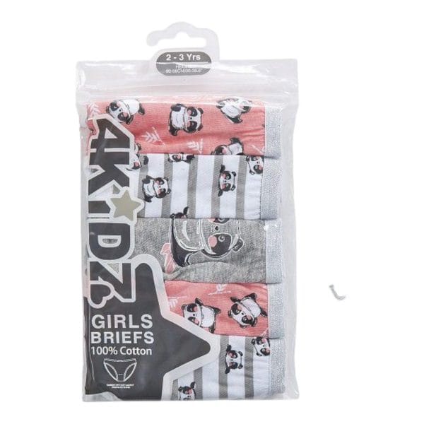 Girls Pink Panda Knickers; 5-Pack - Image 3