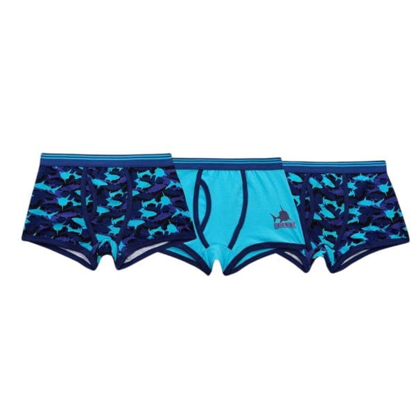 Boys Shark Trunk Fit Boxers; 3-Pack - Image 2