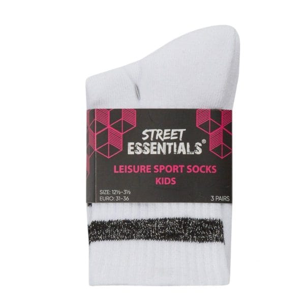 Grey Ribbed Sports Socks; 3-Pack - Image 2