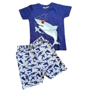 Blue Shark Shorts Pyjamas: 2-Piece
