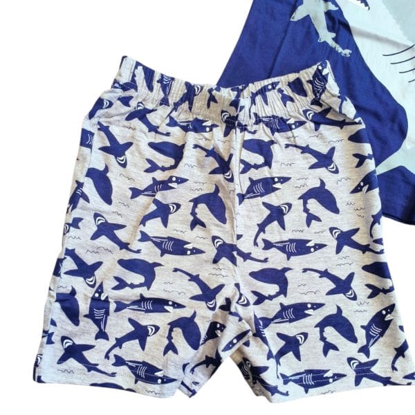 Blue Shark Shorts Pyjamas: 2-Piece - Image 2