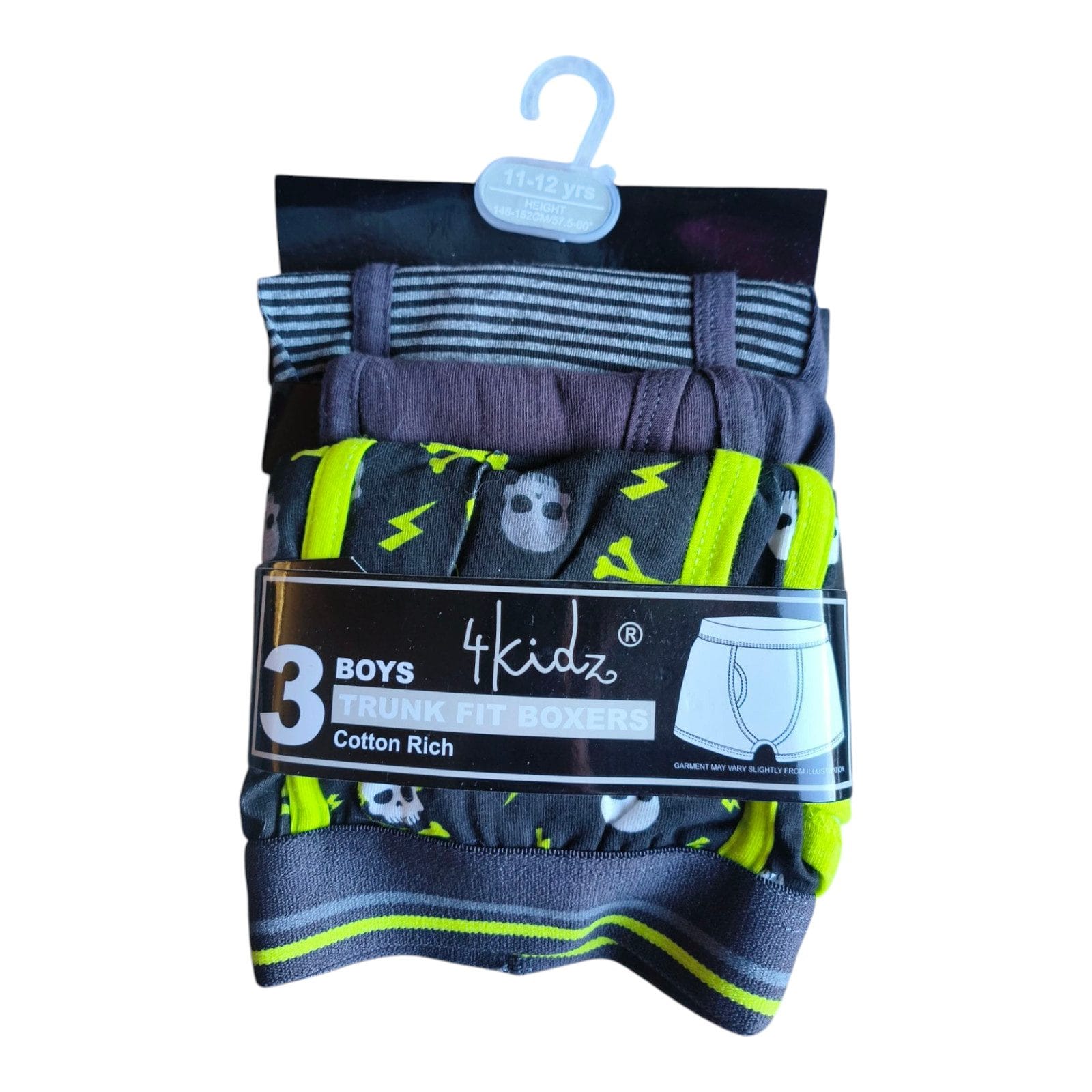 Boys Skull Trunk Fit Boxers; 3-Pack