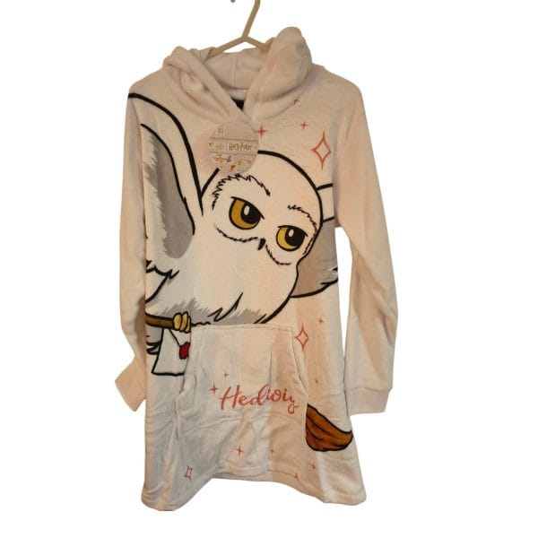 White Hedwig Harry Potter Over-Sized Hoodie: One Size - Image 3