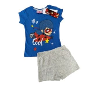 Girls Blue "So Cool" Miraculous Shorts Pyjamas