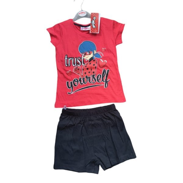 Girls Red " Trust Yourself" Miraculous Shorts Pyjamas - Image 2