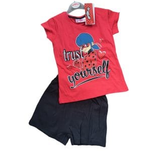Girls Red " Trust Yourself" Miraculous Shorts Pyjamas