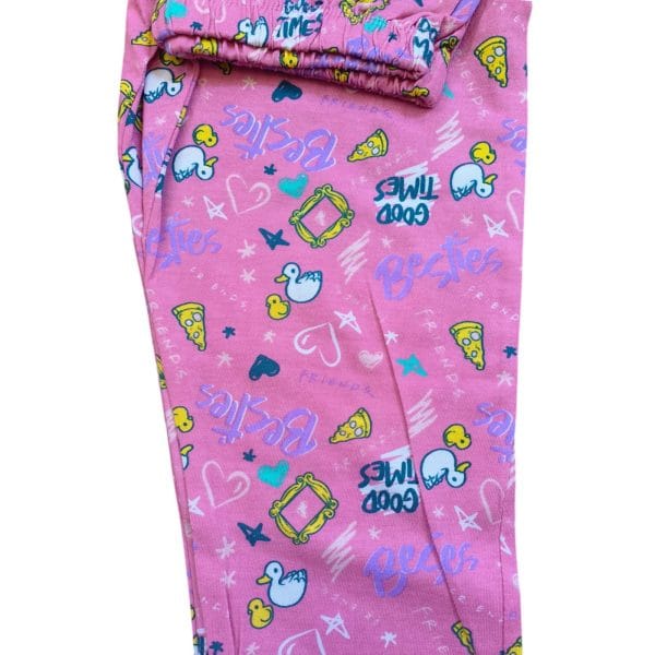 "Living My Best Life With Friends" Pyjamas; 2-Piece - Image 3