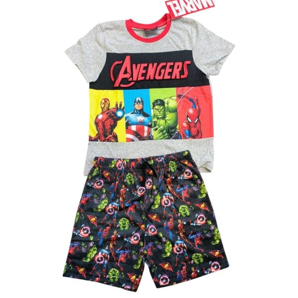 Avengers Shorts & T-shirt Pyjamas; 2-Piece