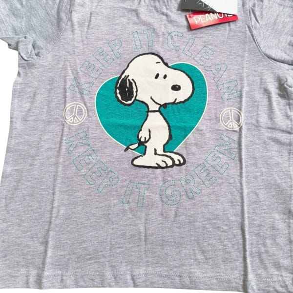 Girls Grey Snoopy Shorts & T-Shirt Pyjamas - Image 4