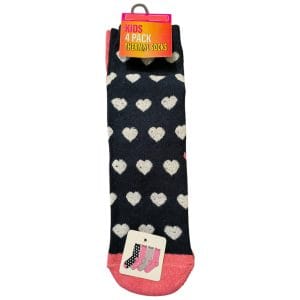 Navy Heart Thermal Socks; 4-Pack