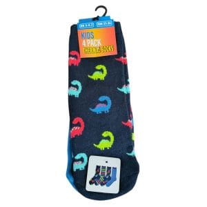 Blue Dinosaur Mixed Thermal Socks; 4-Pack
