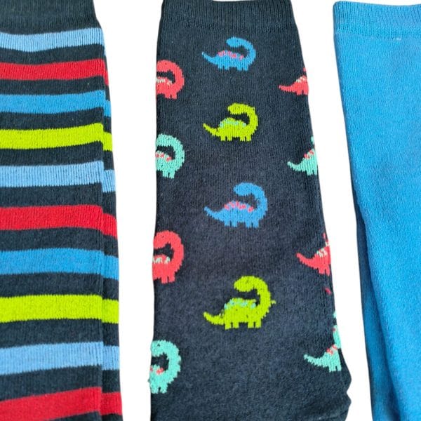 Blue Dinosaur Mixed Thermal Socks; 4-Pack - Image 4