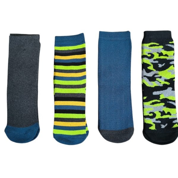 Blue & Green Camo Thermal Socks; 4-Pack - Image 3