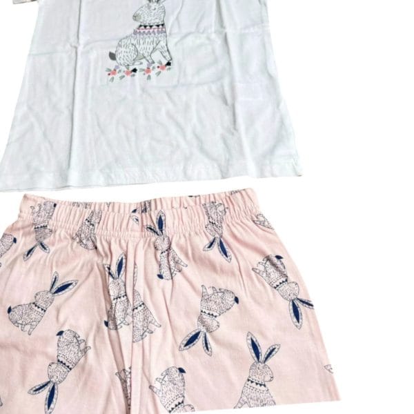 Pink Rabbit Shorts & T-Shirt Pyjamas 2-Piece - Image 3