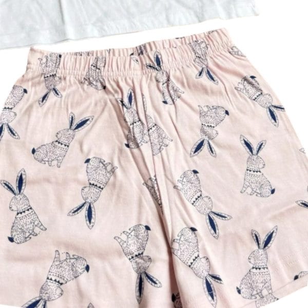 Pink Rabbit Shorts & T-Shirt Pyjamas 2-Piece - Image 2