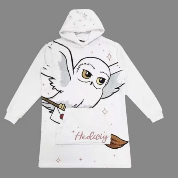 White Hedwig Harry Potter Over-Sized Hoodie: One Size