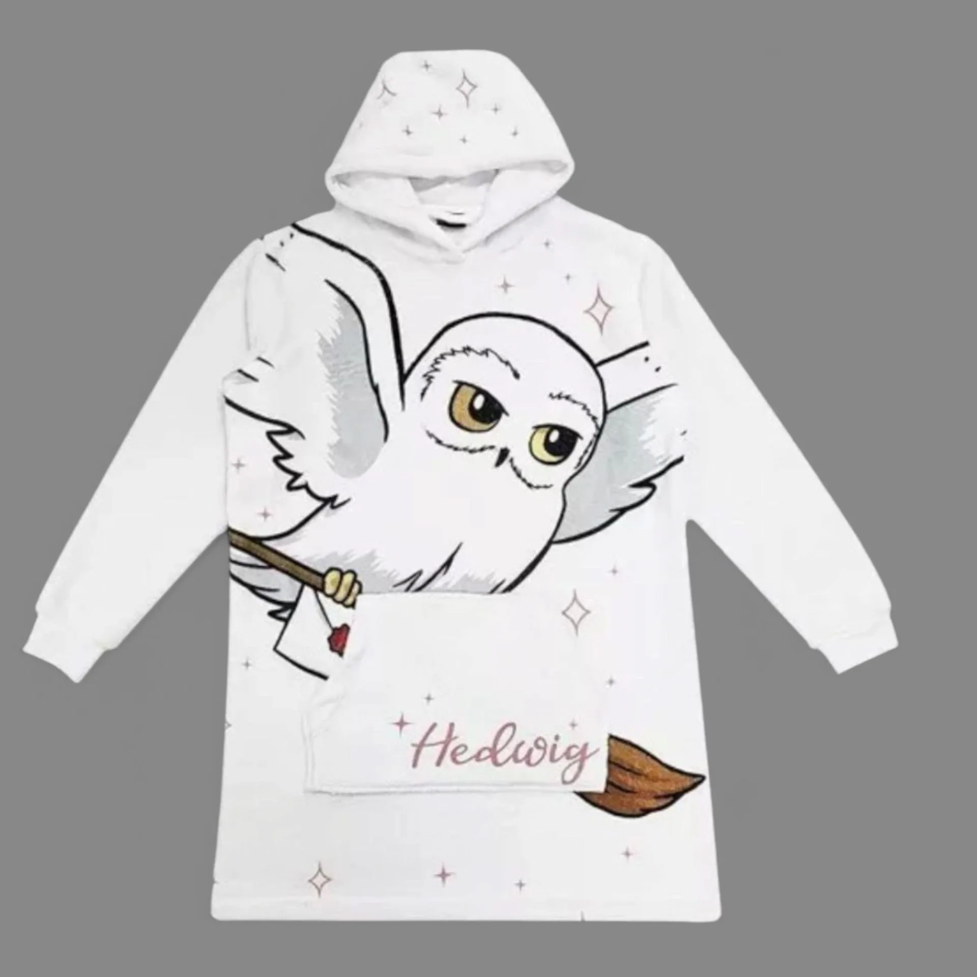 White Hedwig Harry Potter Over-Sized Hoodie: One Size
