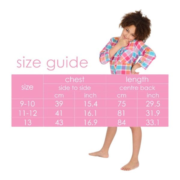 Older Girls Pink Checked Night Shirt - Image 4