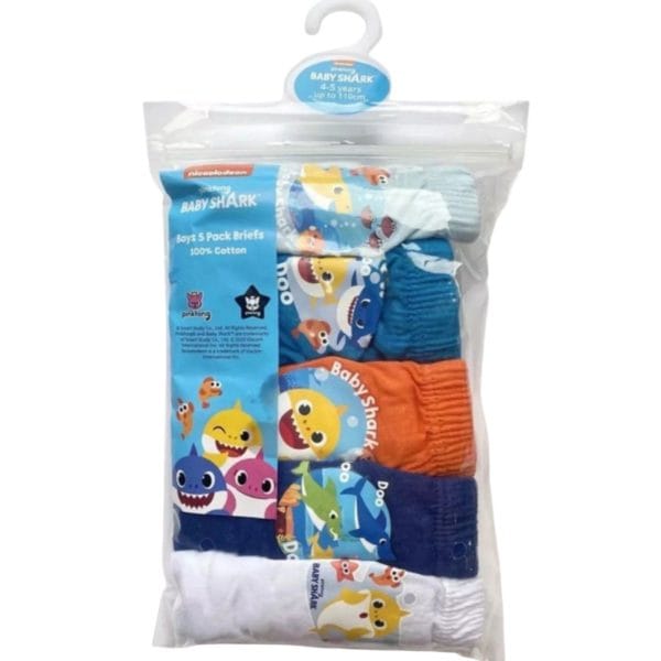 Boys Baby Shark Pants 5; Pack