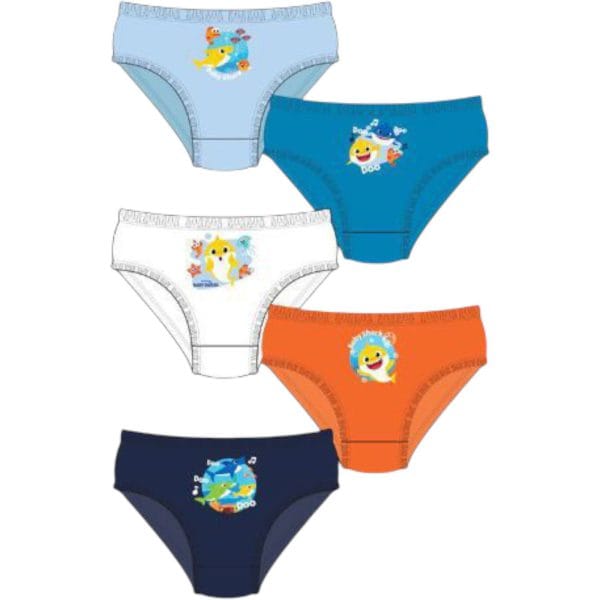 Boys Baby Shark Pants 5; Pack - Image 2