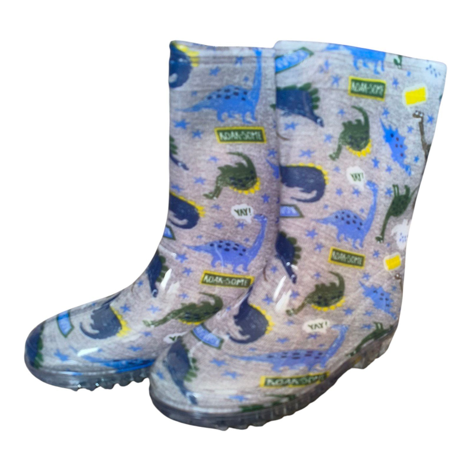 Grey Dinosaur "Roarsome" Wellies