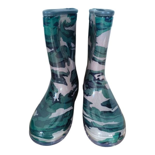 Boys Green Camo Wellington Boots - Image 2