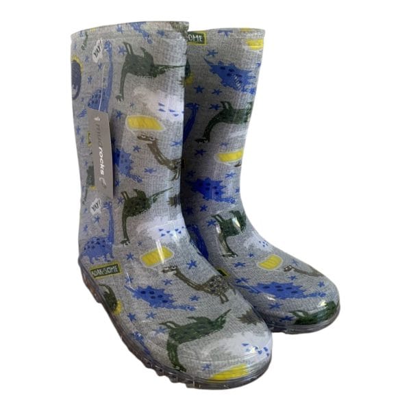 Grey Dinosaur "Roarsome" Wellies - Image 3