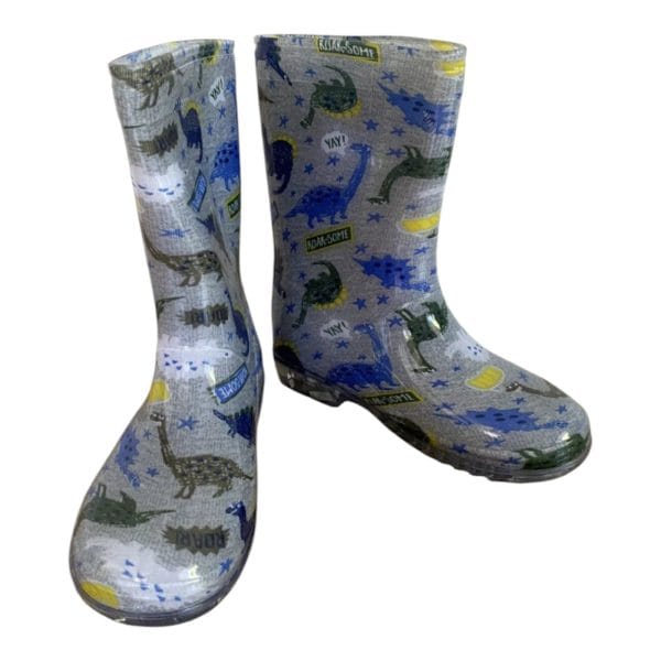 Grey Dinosaur "Roarsome" Wellies - Image 4
