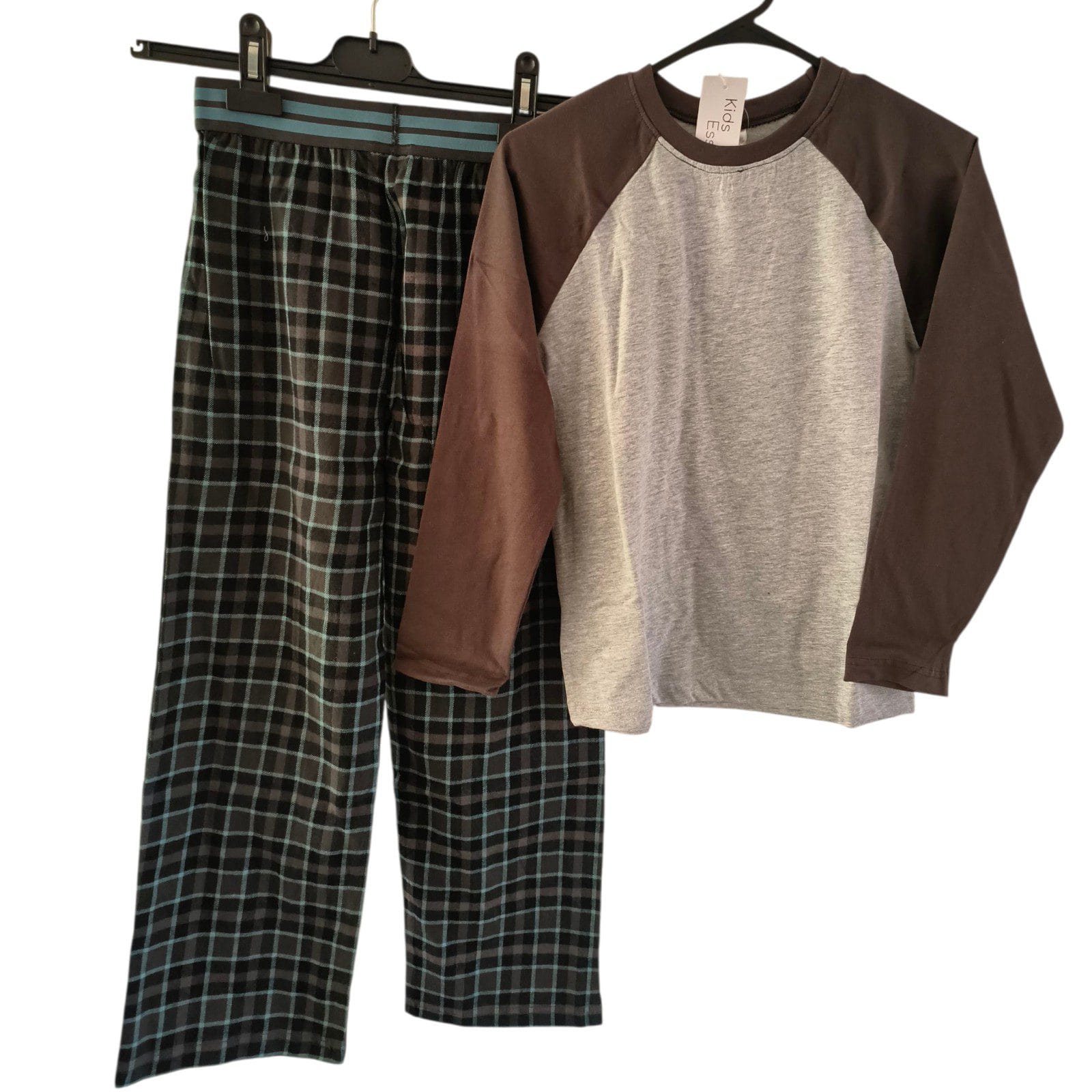 Boys Grey Checked Pyjamas