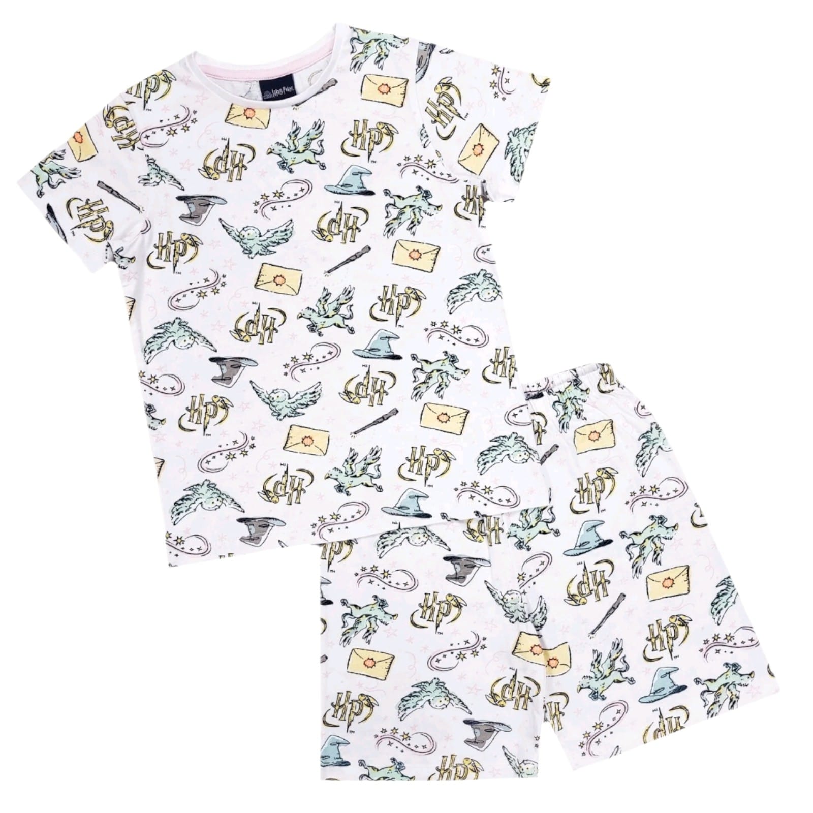 Girls White Harry Potter Shorty Pyjamas