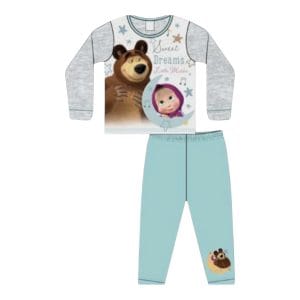 Girls White Masha And The Bear Pyjamas
