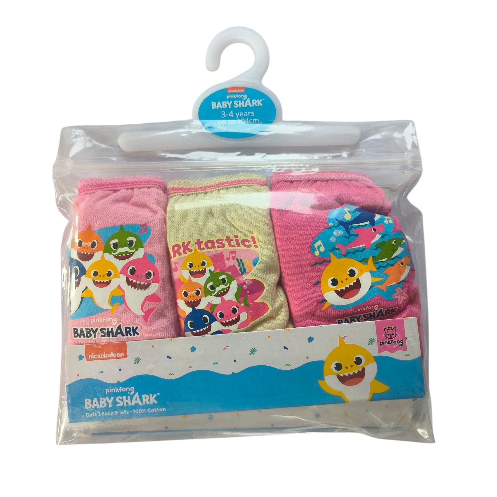 Girls 3 Pack Baby Shark Knickers