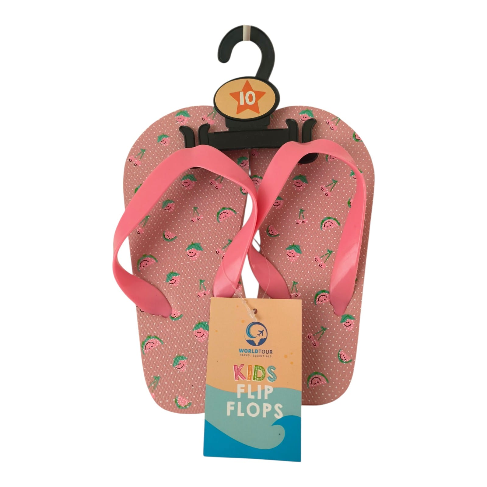 Girls Pink Strawberry & Watermelon Flip Flops